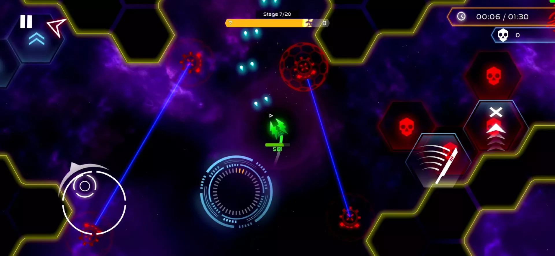Spectral Survivor gameplay – hand-drawn space graphics